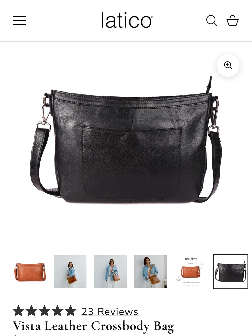 latico Vista Leather Crossbody Bag in Black